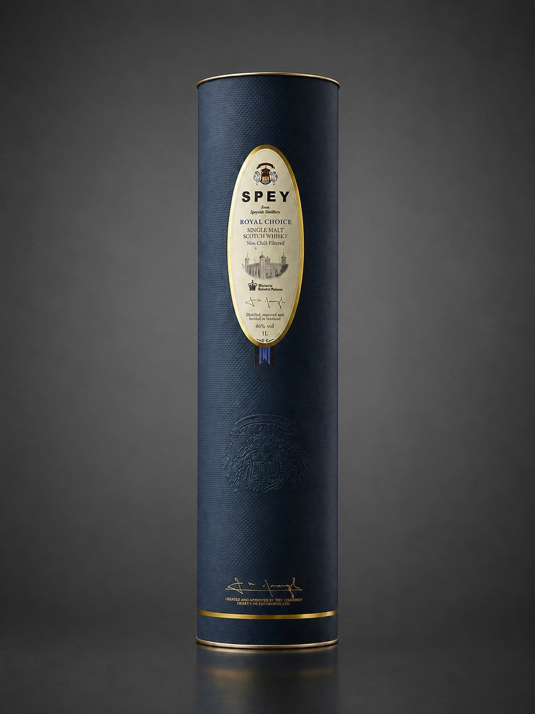 Blue whisky paper tube