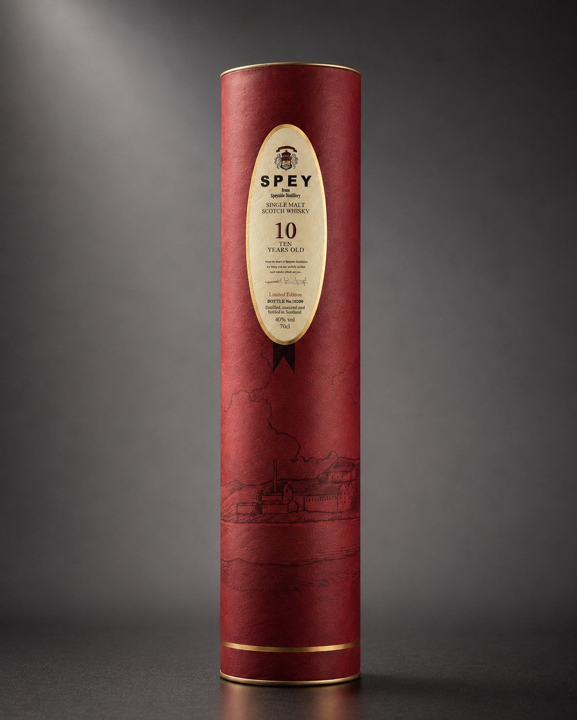 Red whisky paper tube